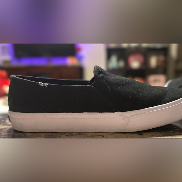 ✨ Like New Women’s Double Decker Keds Canvas Slip On Sneaker Black Size 11W ✨ - Picture 6 of 10
